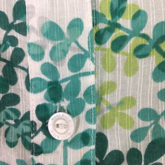 Woolrich blouse roll up sleeves green leaves - Picture 6 of 8
